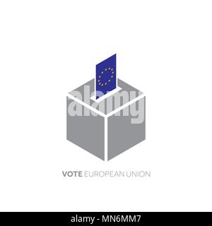 L'Union européenne voter concept. Drapeau national et l'urne. Illustration de Vecteur