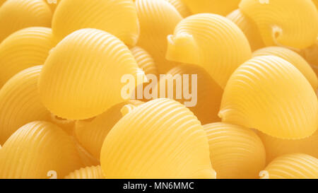 Contexte alimentaire Macaroni cru Lumaconi Banque D'Images