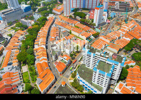 Vue aérienne du quartier Chinatown de Singapour dans la journée Banque D'Images