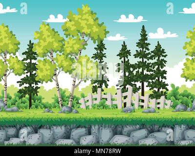 Un paysage rural. Vector illustration avec des calques distincts. Illustration de Vecteur