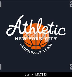 T-shirt Sport / Sport graphiques typographie / Graphic Tee d'origine / Sport Vintage Typographie / emblème l'équipe de basket-ball Illustration de Vecteur