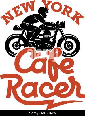 Cafe Racer ossature et manuscrites lettres calligraphiées / Vintage t-shirt design graphique / Tee graphiques Illustration de Vecteur