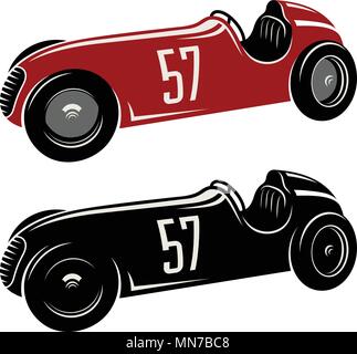 Illustration vecteur de voiture de course / Vintage sport car Graphic Tee Illustration de Vecteur