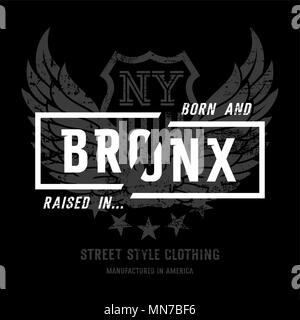 'Lettrage Bronx NY' et American Eagle wings. Cette illustration peut être utilisé comme une impression sur T-shirts et autres vêtements Illustration de Vecteur