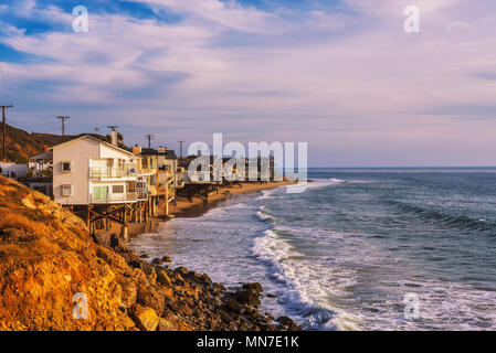 Maisons en bord de la plage de Malibu en Californie Banque D'Images