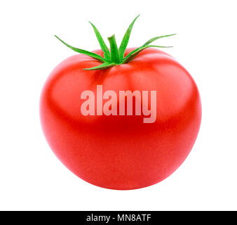 Une tomate entière isolé isolé sur fond blanc Banque D'Images