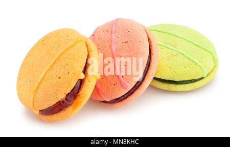 Macarons cookies isolé chemin Banque D'Images