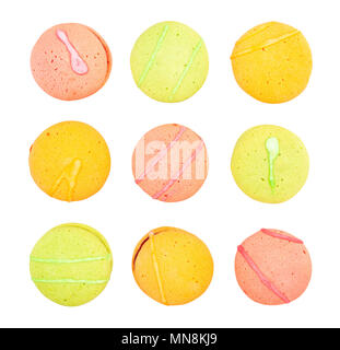 Macarons cookies isolé chemin Vue de dessus Banque D'Images