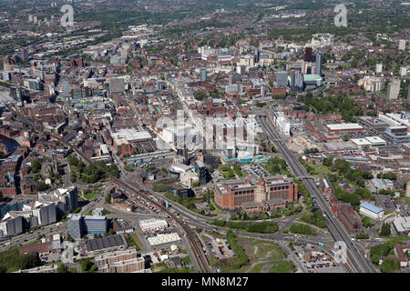 Vue aérienne du centre-ville de Leeds Banque D'Images