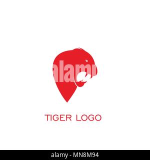 Tête de tigre tigre, icône, logo vector icons. Illustration de Vecteur