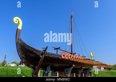 L'Hugin, réplique d'un bateau viking à Cliffsend près de Ramsgate UK Banque D'Images