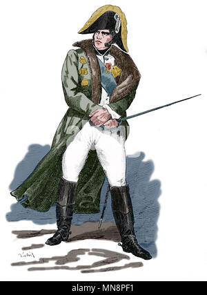 Michel Ney (1769-1815). Soldat français et commandant militaire et 18 maréchaux de l'Empire. Portrait. Gravure, 19e 100. Banque D'Images