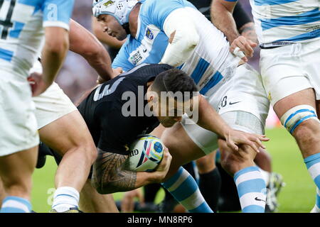 New Zealand's Sonny Bill Williams lors de la RWC 2015 match entre la Nouvelle-Zélande v l'Argentine au Stade de Wembley. Londres, Angleterre. 20 Septembre 2015 Banque D'Images