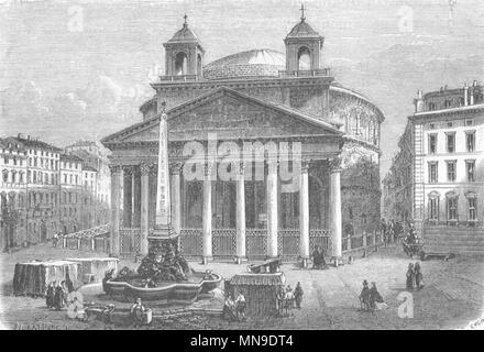 ROME. Le panthéon d'Agrippa 1872 ancienne vintage print photo Banque D'Images