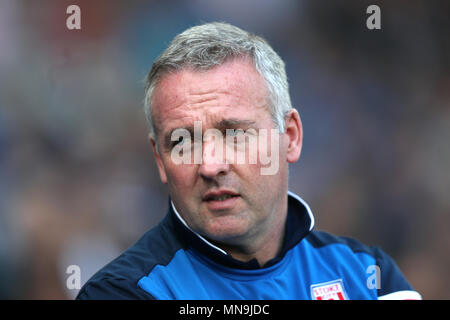 Stoke City manager Paul Lambert au cours de la Premier League match au Liberty Stadium, Swansea Banque D'Images