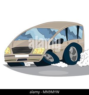 Vector illustration cartoon voiture sur fond blanc. Illustration de Vecteur