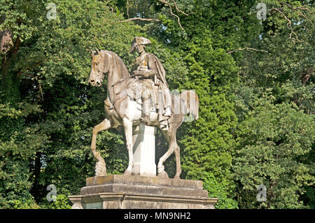 Parc Sanssouci, Frederick la Grande Statue, Potsdam, Brandebourg, Berlin, Allemagne, Banque D'Images