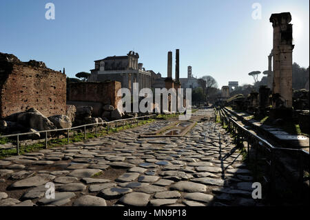 Italie, Rome, Forum romain, via Sacra rue sacrée Banque D'Images