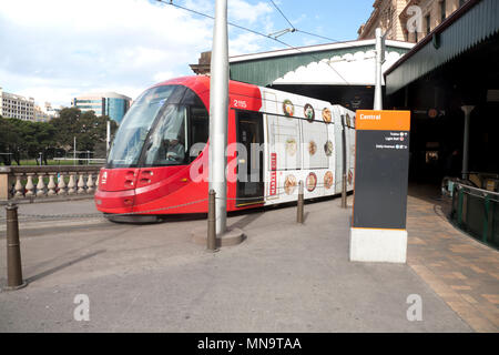 La gare centrale Tram avenue eddy haymarket sydney New South Wales australie Banque D'Images