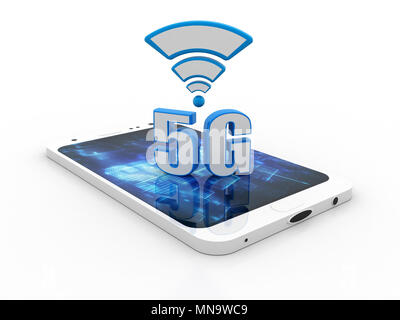 Rendu 3D, 5G, 5G Concept Connexion Banque D'Images