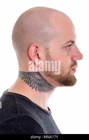 Portrait de jeune homme musclé chauve Banque D'Images