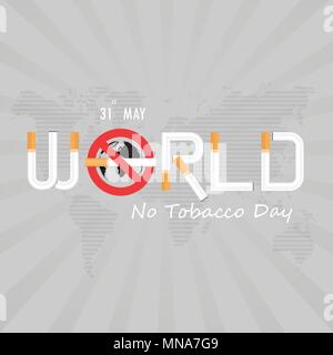 La Journée mondiale sans tabac contexte calligraphie design.Journée sans tabac du monde des éléments de conception typographique.31 Mai Journée mondiale sans tabac.Ne pas fumer Jour Awa Illustration de Vecteur