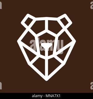 Chef de linéaire sur fond brun. lowpoly. Symboles des animaux. vecteur icône. Illustration de Vecteur