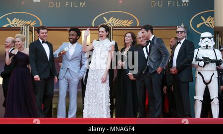 Cannes, France. Le 15 mai 2018. Joonas Suotamo, que Newton, Woody Harrelson, Ron Howard, Donald Glover, Emilia Clarke, Alden Ehrenreich, acteurs et Ector Solo : Une histoire de la guerre des étoiles, Premiere. 71 e Festival du Film de Cannes Cannes, France 15 mai 2018 Jaa1907 Allstar Crédit : photo library/Alamy Live News Crédit : Allstar Photo Library/Alamy Live News Banque D'Images