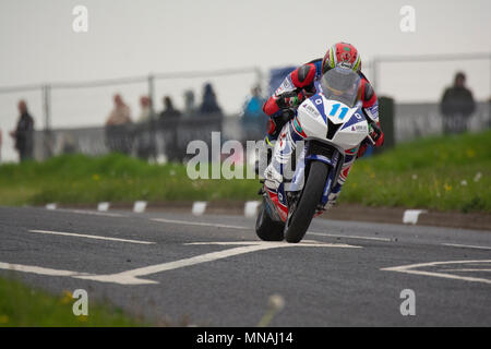 Portrush l'Irlande du Nord. Le mardi 15 mai 2018.La pratique de la course pour se 200. Dan Kneen sur la Jackson Racing Honda Banque D'Images