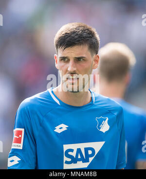 Köln, Deutschland. 12 mai, 2018. Florian GRILLEITSCH (1899) Football 1. Bundesliga, 34. Journée, TSG 1899 Hoffenheim (1899) - Borussia Dortmund (NE) 3 : 1, le 12.05.2018 à Sinsheim/Allemagne. Utilisation dans le monde entier | Credit : dpa/Alamy Live News Banque D'Images