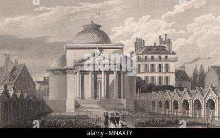 PARIS. Chapelle expiatoire de Louis XVI. La grive 1845 vieux ancien Banque D'Images