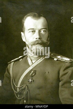 Nicolas II de Russie, Nicolas II ou Nicolas II (1868 - 1918), Saint Nicolas II de Russie dans l'Église orthodoxe russe, a été le dernier empereur de Russie, décision du 1 novembre 1894 jusqu'à son abdication forcée le 15 mars 1917 Banque D'Images