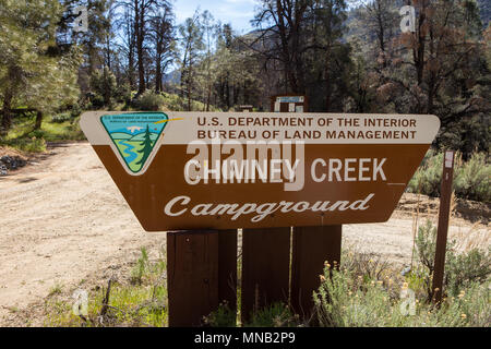 Chimney creek campground signer dans la partie sud de la Sierra Nevada. Inyokern Californie USA Banque D'Images