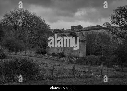 Abandonded bâtiments dans le village fantôme de Tyneham dans le Dorset, UK Banque D'Images