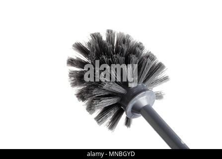 Brosse en plastique gris toilte isolé sur fond blanc. Banque D'Images