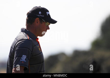 MUIRFIELD en Écosse - 19 juillet : Lee Westwood sur le 7e fairway au cours du deuxième tour de l'Open Championship 2013 à Muirfield Golf Club Le 19 juillet 2013 en Ecosse. Banque D'Images