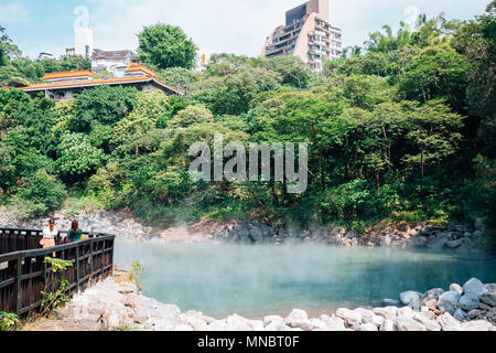 Beitou vallée thermique de la vapeur chaude à Taipei, Taiwan Banque D'Images