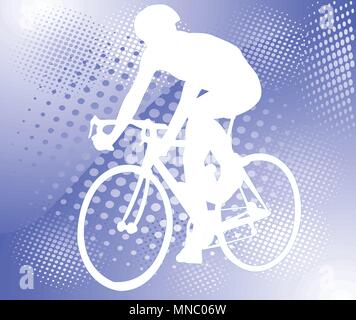 Cycliste sur l'abstract background vector - demi-ton Illustration de Vecteur