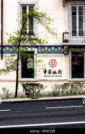 Banque de Chine s'appuyant sur R Braamcamp à Lisbonne Banque D'Images