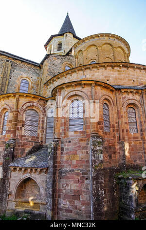 Abbaye romane Sainte-Foy à Conques, Occitanie, France. Banque D'Images