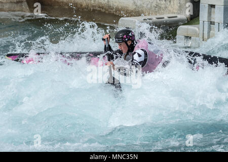 Jour 1 de la British canoë sélection ayant lieu à Lee Valley White Water Centre à Waltham Cross, Royaume-Uni. Banque D'Images