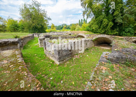 Ancien théâtre romain sur le site archéologique de Dion. Piérie, Macédoine, Grèce Banque D'Images