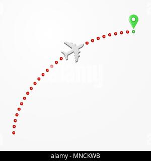 Route avion illustration. Avion de Papier et sa trace Illustration de Vecteur