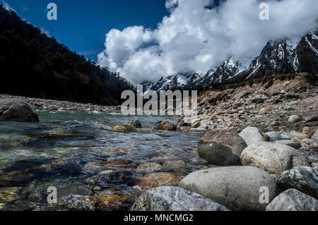 Yumthang vallée, une attraction touristique populaire et la nature zone de camp sur l'Est de l'Himalaya, le Sikkim, Inde Banque D'Images