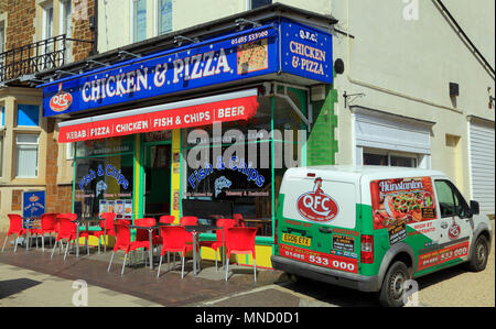 Cfq Chicken & Pizza, Plats à emporter, café, Hunstanton, Norfolk, UK, restauration rapide, Banque D'Images