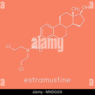 Chimiothérapie du cancer de la prostate l'estramustine molécule pharmaceutique. Formule topologique. Banque D'Images