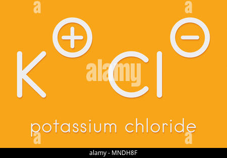 Le chlorure de potassium (KCl) de sel. Utilisé en injections létales, engrais, comme une drogue, etc. Banque D'Images