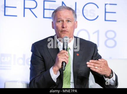 Washington, États-Unis d'Amérique. 15 mai, 2018. Gouverneur Jay Inslee (Démocrate de Washington) s'affiche sur un panneau au centre for American Progress' Idées 2018 Conférence à l'hôtel Renaissance à Washington, DC le mardi 15 mai, 2018. Credit : Ron Sachs/CNP (restriction : NO New York ou le New Jersey Journaux ou journaux dans un rayon de 75 km de la ville de New York) | Conditions de crédit dans le monde entier : dpa/Alamy Live News Banque D'Images