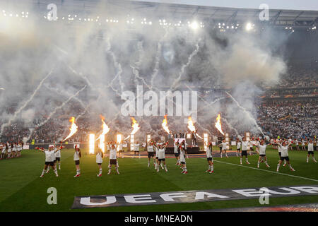 Ofenbach effectuer avant que l'UEFA Europa League match final entre Marseille et l'Atletico Madrid au Parc Olympique Lyonnais le 16 mai 2018 à Lyon, France. (Photo de Daniel Chesterton/phcimages.com) Banque D'Images