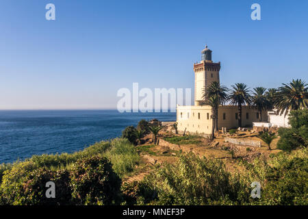 Le cap Spartel, promontoire à l'entrée du détroit de Gibraltar, à 12 km à l'ouest de Tanger, Maroc. Banque D'Images